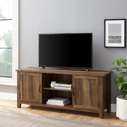 58" Modern Farmhouse TV Stand in Rustic Oak